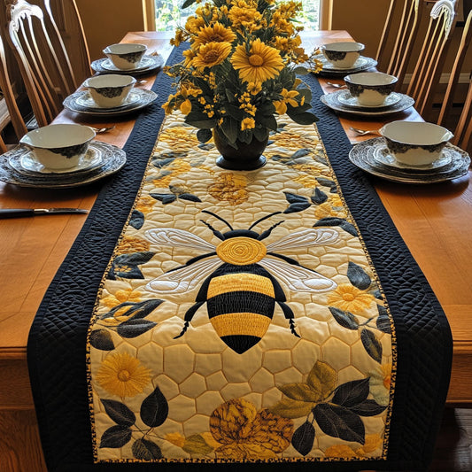 Sunlit Pollinator Bliss Quilted Table Runner NCU0PT3795