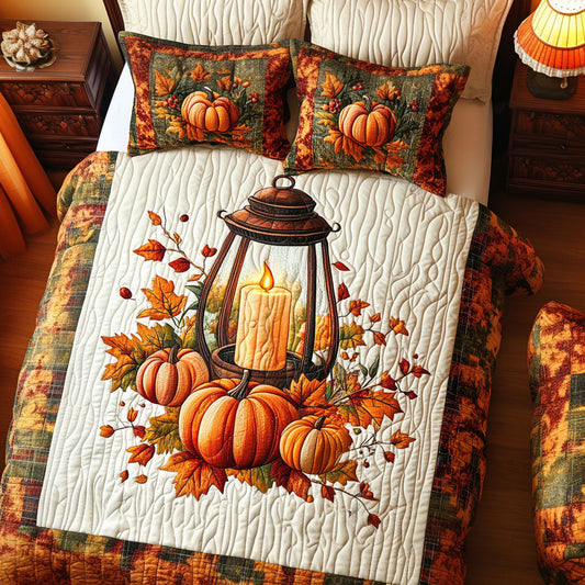 Sunlit Pumpkins 3-Piece Quilted Bedding Set NCU0PT8278