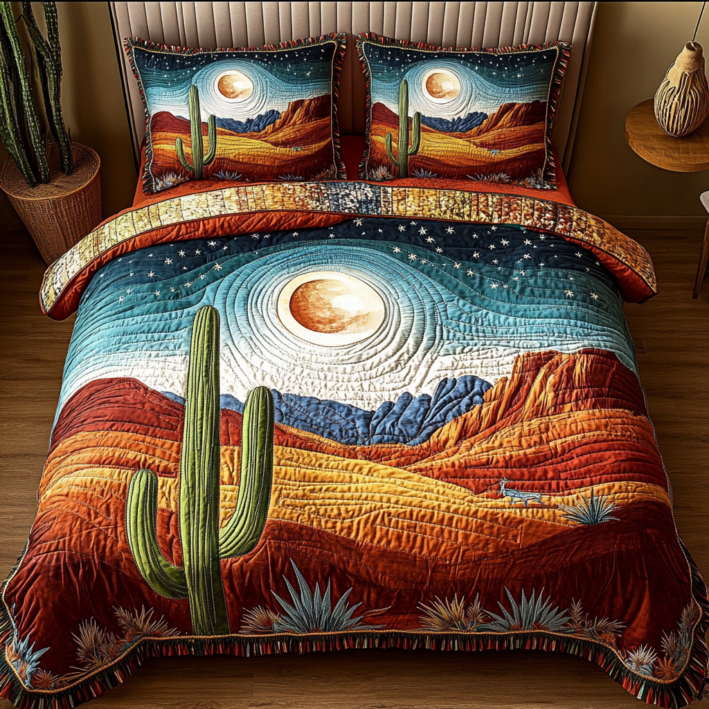 Sunlit Sands 3-Piece Quilted Bedding Set NCU0VL2107