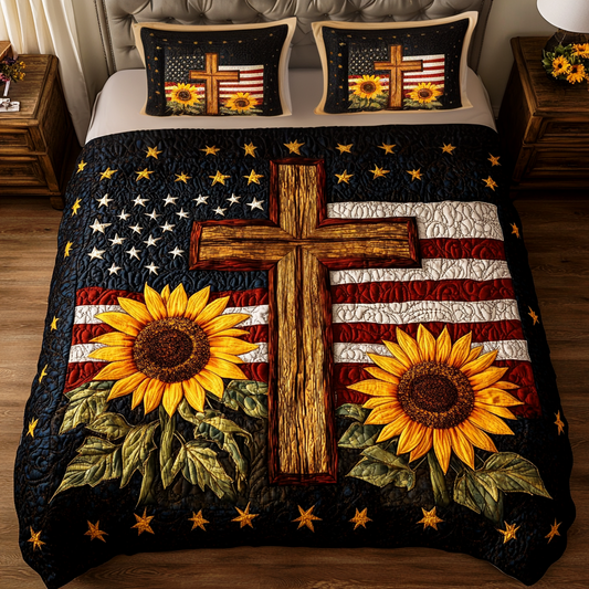 Sunlit Savior 3-Piece Quilted Bedding Set NCU0VH1890