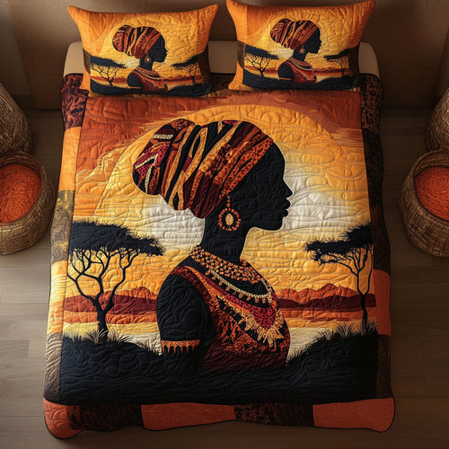 Sunlit Silhouette 3-Piece Quilted Bedding Set NCU0NT3392