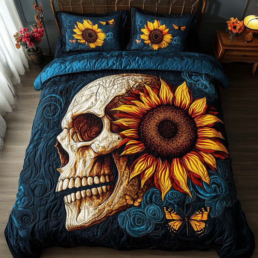 Sunlit Skull 3-Piece Quilted Bedding Set NCU0NT7953