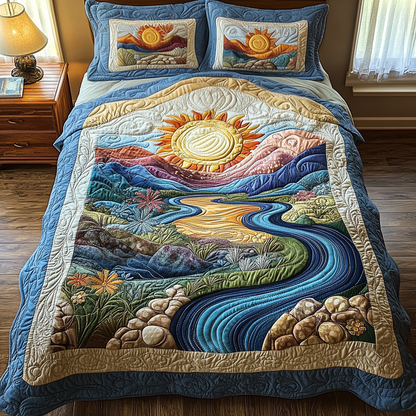 Sunlit Splendor 3-Piece Quilted Bedding Set NCU0DV3301