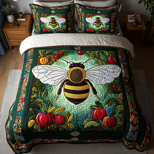Sunlit Stripes 3-Piece Quilted Bedding Set NCU0DK5012