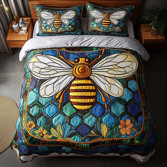 Sunlit Stripes 3-Piece Quilted Bedding Set NCU0DK5605