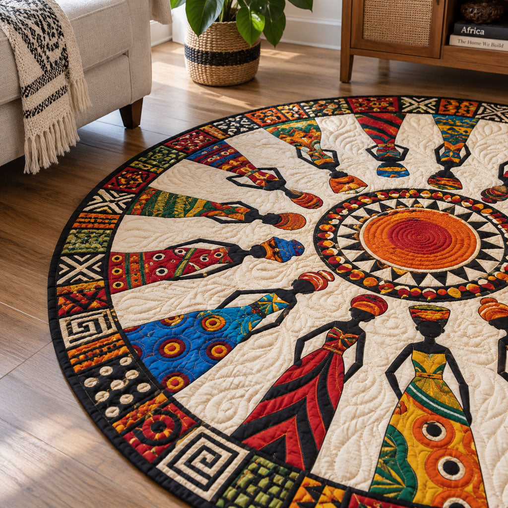Sunlit Tribe Quilted Round Mat NCU0PT12072