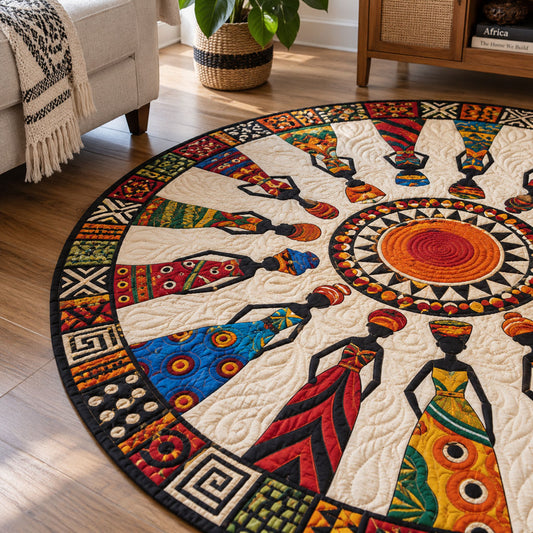 Sunlit Tribe Quilted Round Mat NCU0PT12072