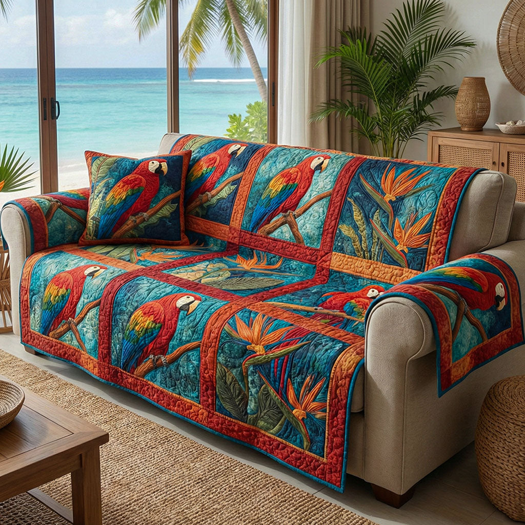 Sunlit Tropics Quilted Sofa Cover NCU0NT12164