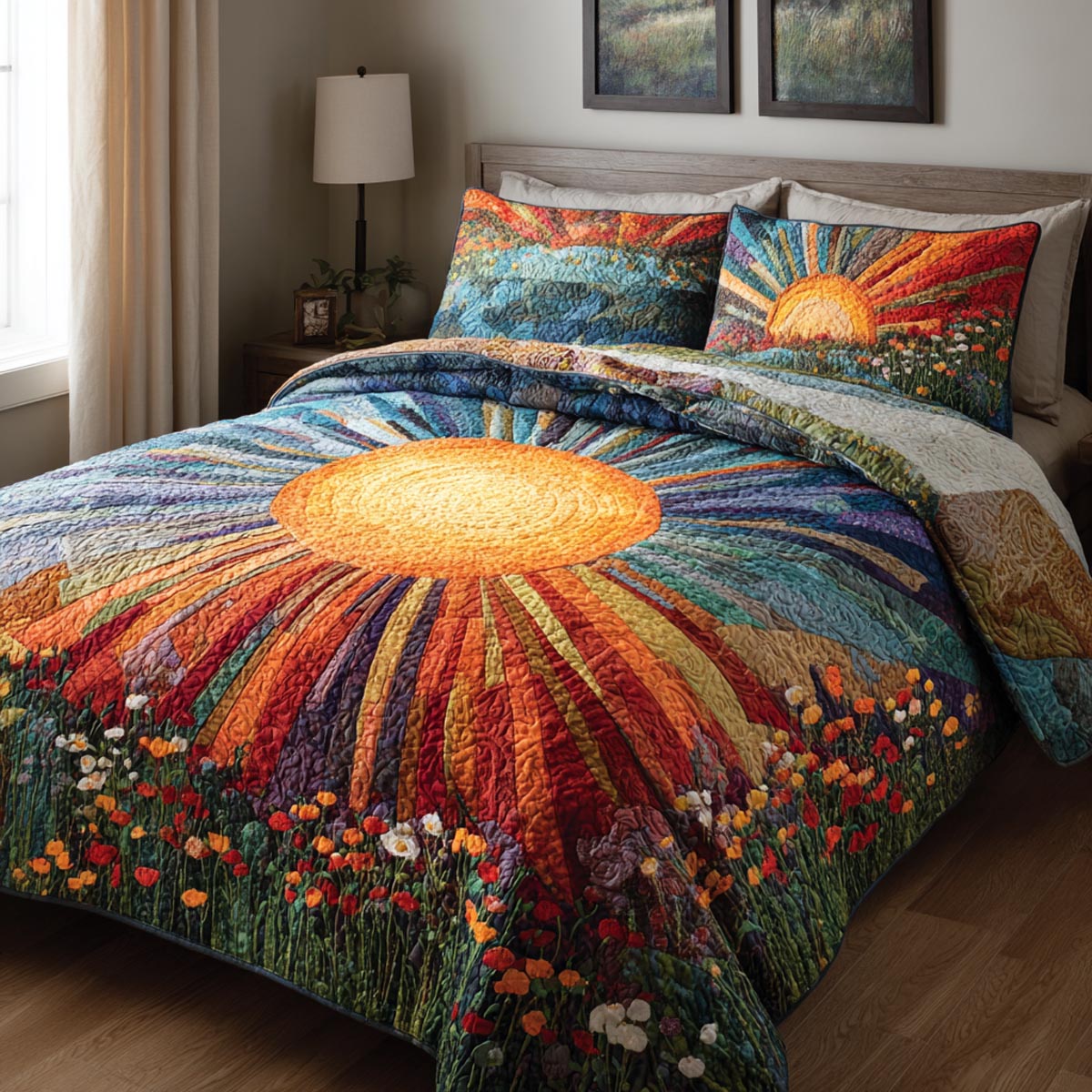 Sunlit Vibes 3-Piece Quilted Bedding Set NCU0DV9284
