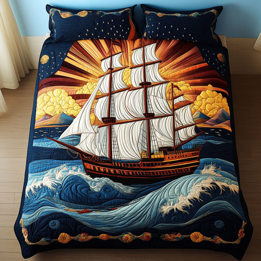 Sunlit Voyage 3-Piece Quilted Bedding Set NCU0PT3586