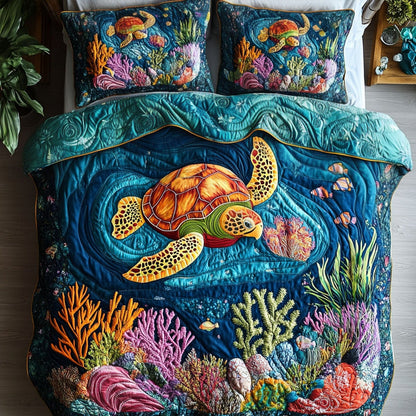 Sunlit Waters 3-Piece Quilted Bedding Set NCU0PT2408