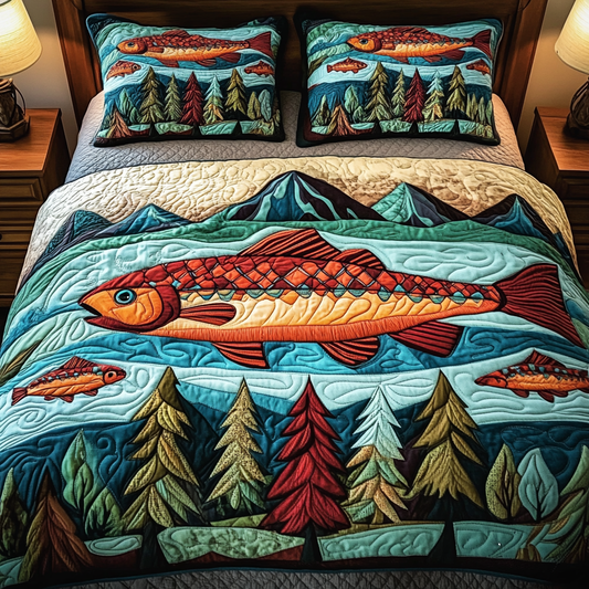 Sunlit Waters 3-Piece Quilted Bedding Set NCU0VH1591
