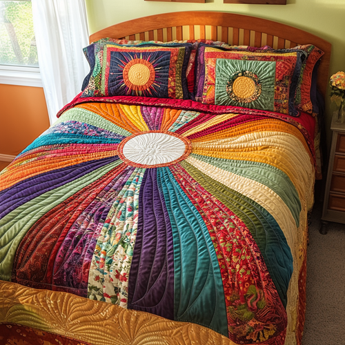 Sunlit Waves 3-Piece Quilted Bedding Set NCU0VL915