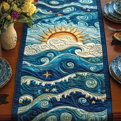 Sunlit Waves Quilted Table Runner NCU0PT6555