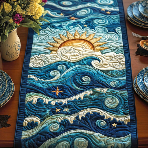Sunlit Waves Quilted Table Runner NCU0PT6555
