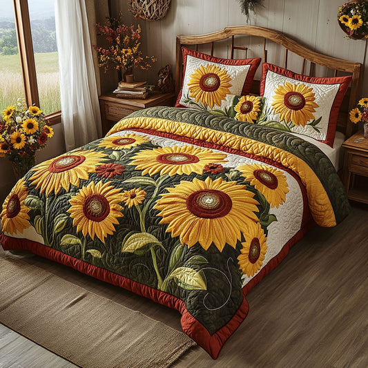 Sunlit Whispers 3-Piece Quilted Bedding Set NCU0PT3136