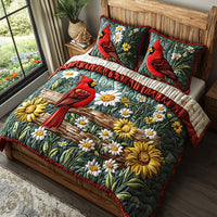 Sunny Cardinal 3-Piece Quilted Bedding Set NCU0DV6669