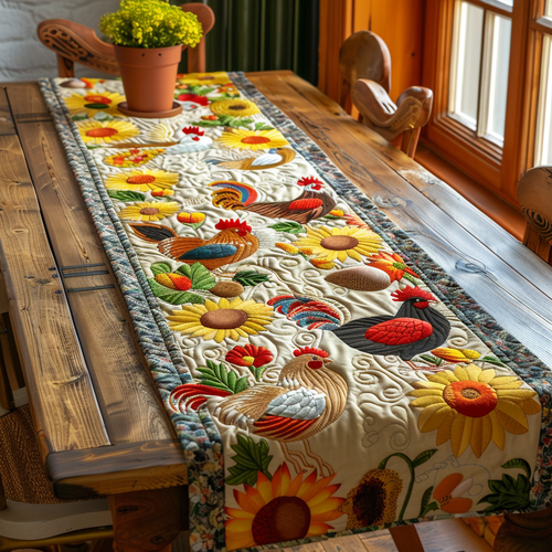 Sunny Farmhouse Quilted Table Runner NCU0TH581