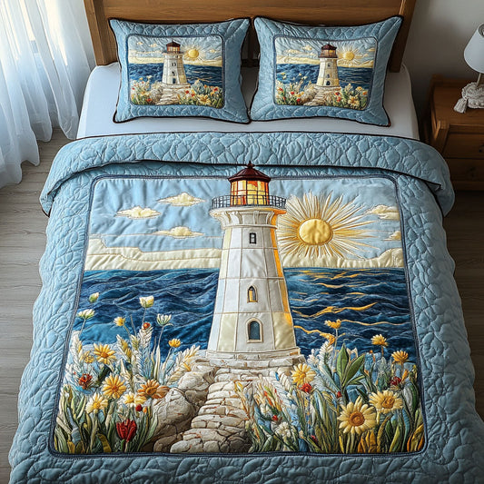 Sunny Bay Tower 3-Piece Quilted Bedding Set NCU0NT4275