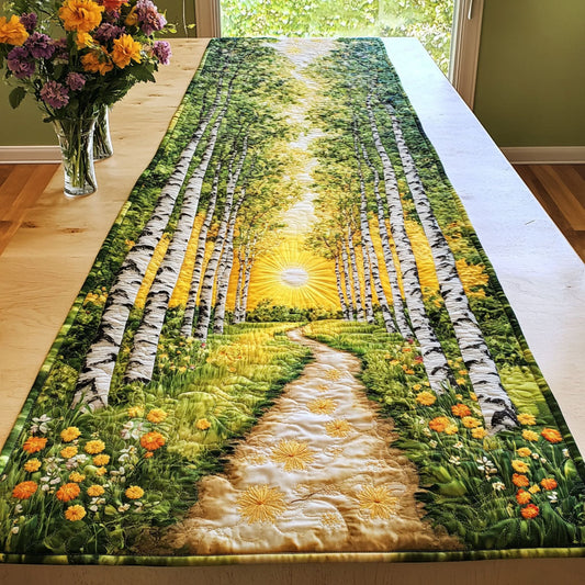 Sunny Birch Path Quilted Table Runner NCU0NT7084