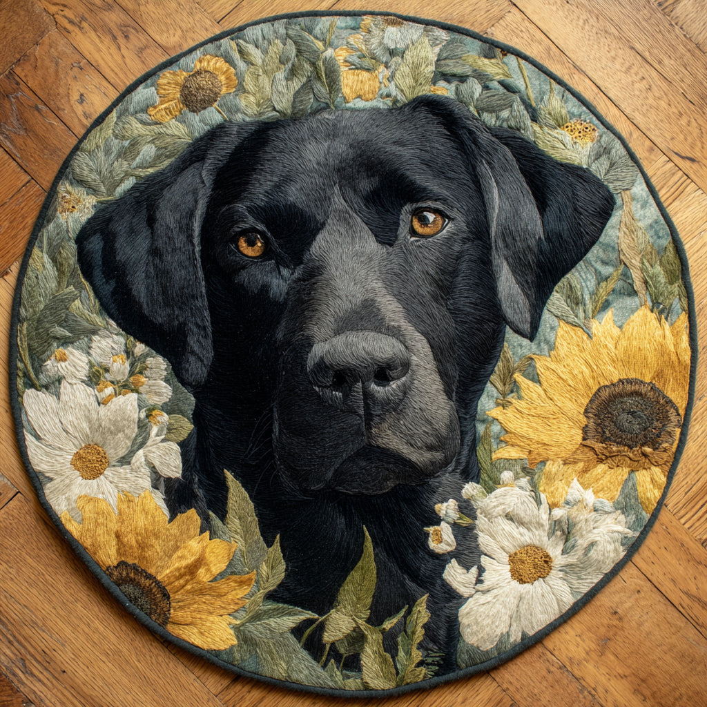 Sunny Black Lab Round Carpet NCU0HH1205