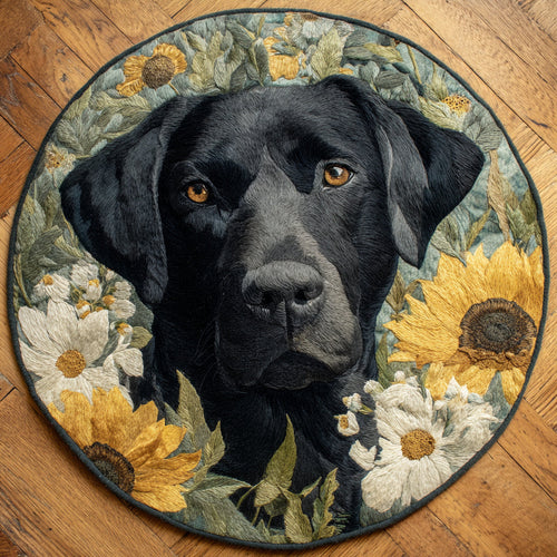 Sunny Black Lab Round Carpet NCU0HH1205