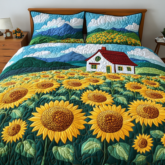 Sunny Bloom 3-Piece Quilted Bedding Set NCU0DK8728