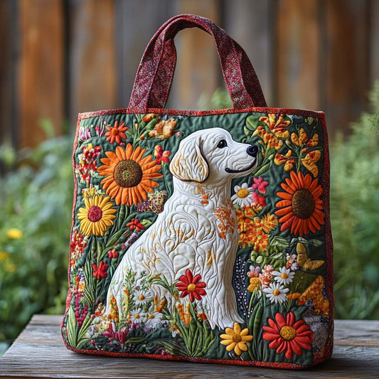 Sunny Bloom Retriever Quilted Tote Bag NCU0XD1146