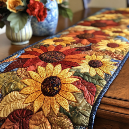 Sunny Blooms Quilted Table Runner NCU0VL1483