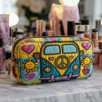 Sunny Bus Vibes Quilted Makeup Bag NCU0XD876