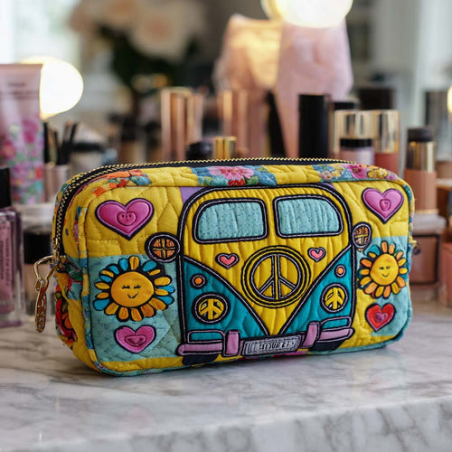 Sunny Bus Vibes Quilted Makeup Bag NCU0XD876