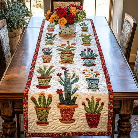 Sunny Cactus Quilted Table Runner NCU0DK9637