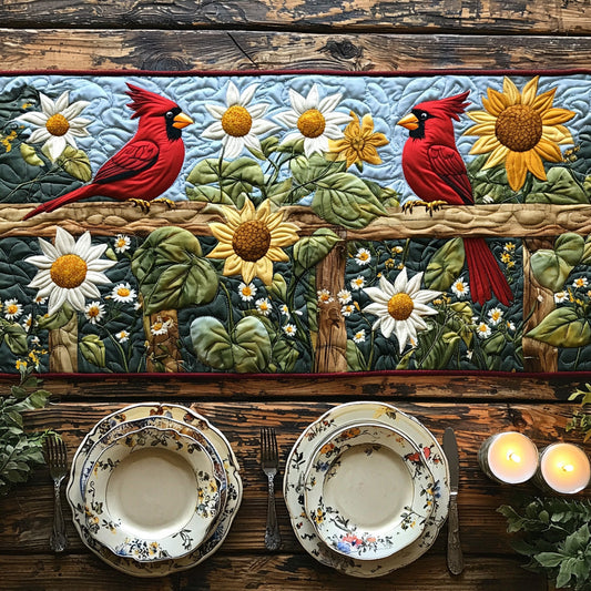 Sunny Cardinal Quilted Table Runner NCU0DV6786