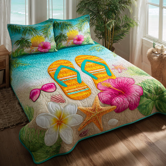 Sunny Coast 3-Piece Quilted Bedding Set NCU0VL3463