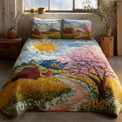 Sunny Cottage 3-Piece Quilted Bedding Set NCU0VL3130