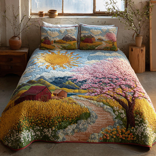 Sunny Cottage 3-Piece Quilted Bedding Set NCU0VL3130