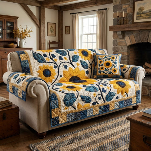 Sunny Cottage Quilted Sofa Cover NCU0DK12229