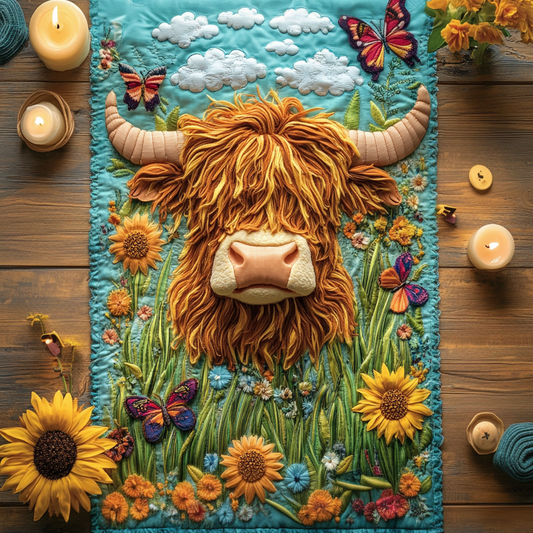 Sunny Cow Quilted Table Runner NCU0VH4302