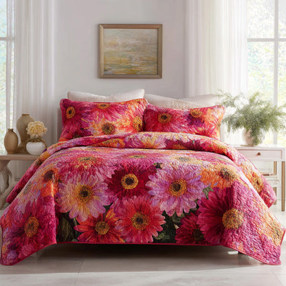 Sunny Daisies 3-Piece Quilted Bedding Set NCU0VL3088