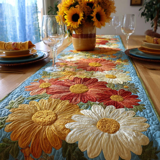 Sunny Daisies Quilted Table Runner NCU0DV9564