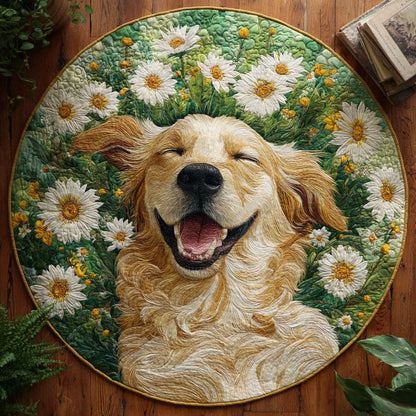Sunny Daisy Quilted Round Mat NCU0TV458