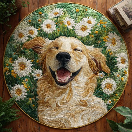 Sunny Daisy Quilted Round Mat NCU0TV458