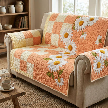 Sunny Daisy Quilted Sofa Cover NCU0TD2510