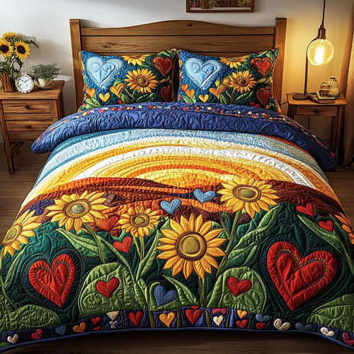 Sunny Delight 3-Piece Quilted Bedding Set NCU0VL1923