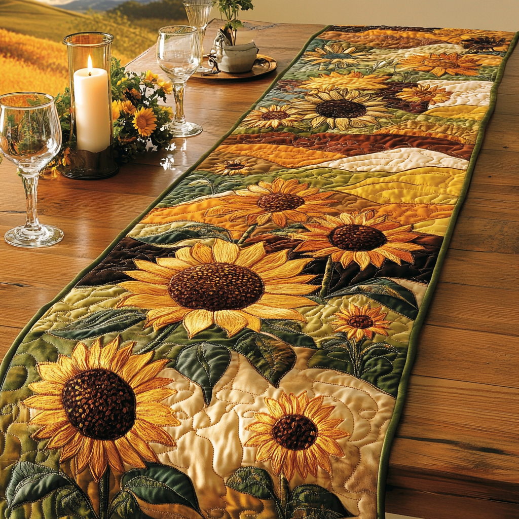Sunny Delight Quilted Table Runner NCU0VH4159