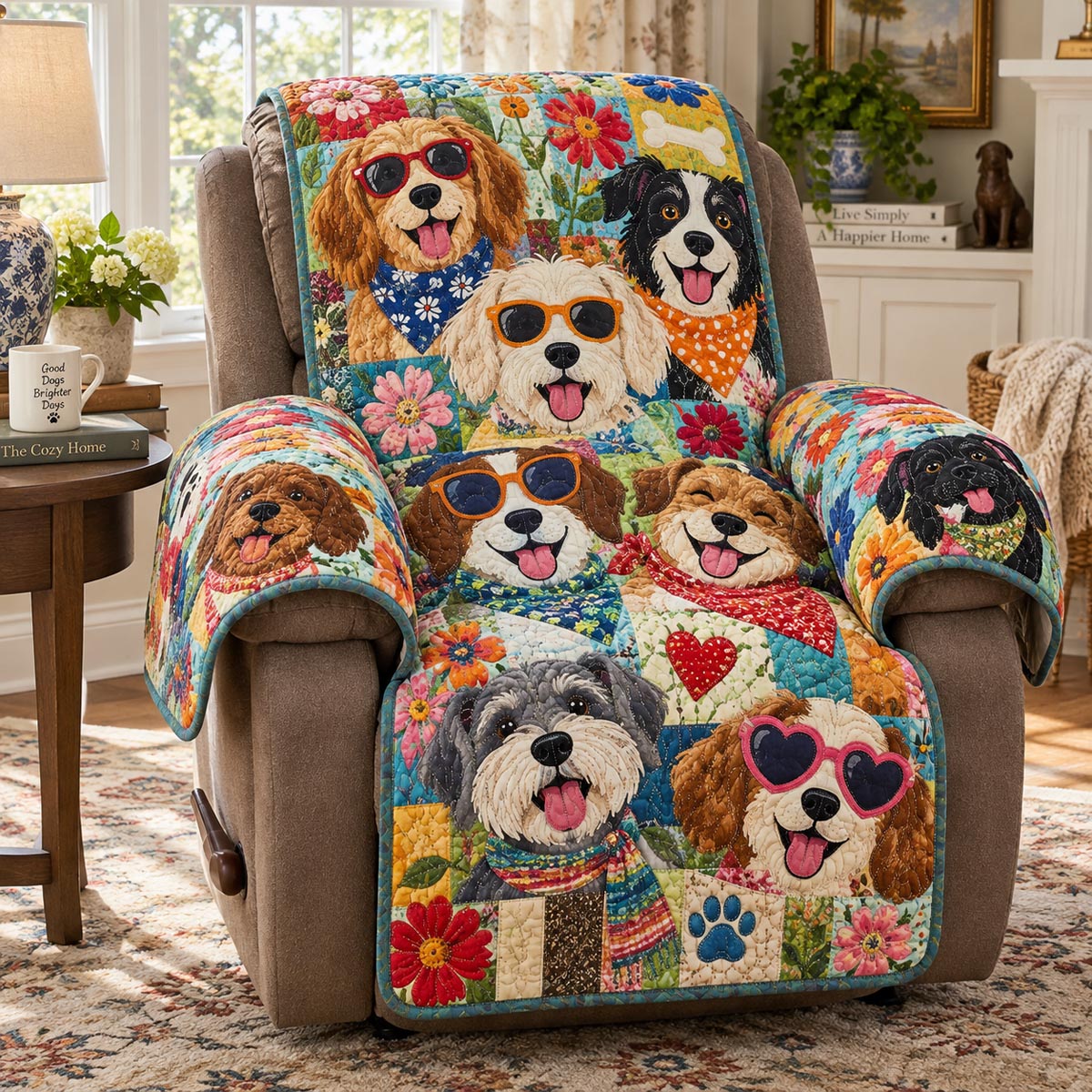 Sunny Dog Squad Quilted Sofa Cover NCU0DV10233