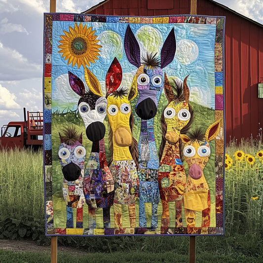 Sunny Donkeys Quilted Blanket NCU0PT6471