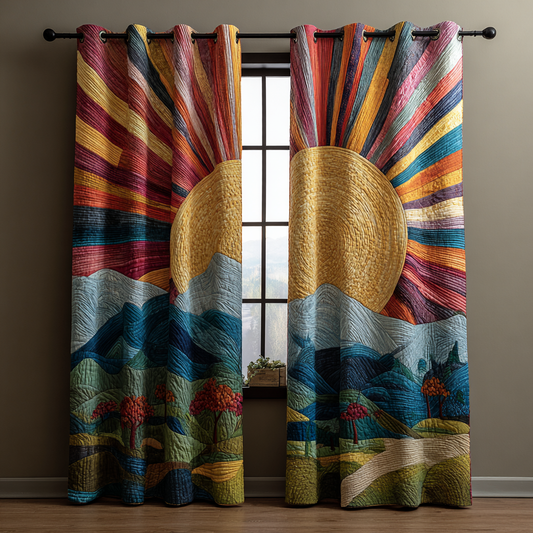 Sunny Field Quilted Curtains NCU0DK10969