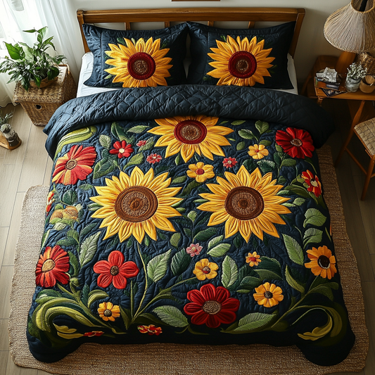 Sunny Fields 3-Piece Quilted Bedding Set NCU0DK3530