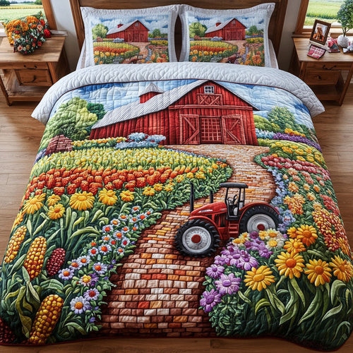 Sunny Fields 3-Piece Quilted Bedding Set NCU0NT6145